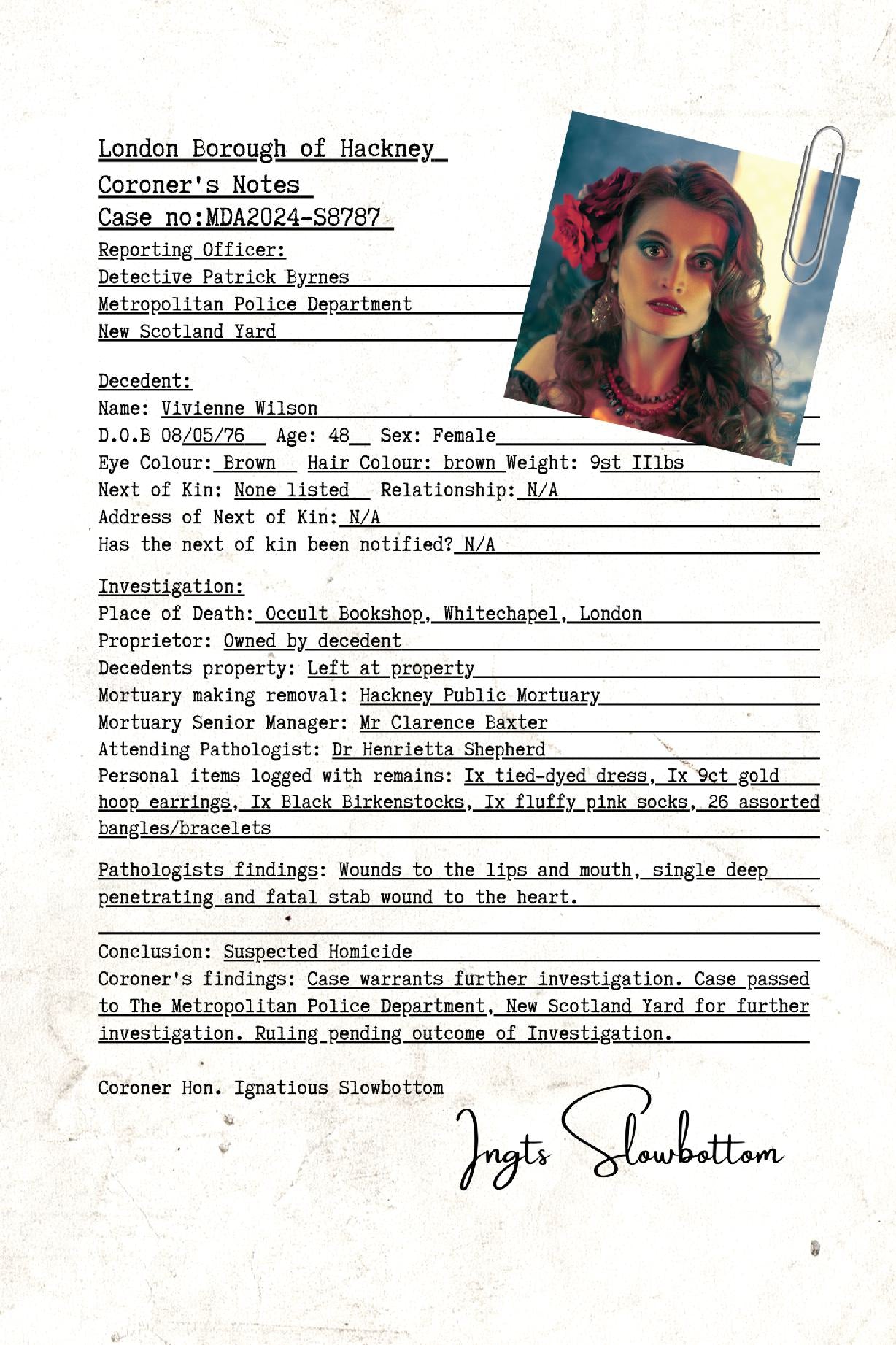 Dead Serious Case #5 Madame Vivienne (HARDBACK) Hardback Edition with Hidden Cover.